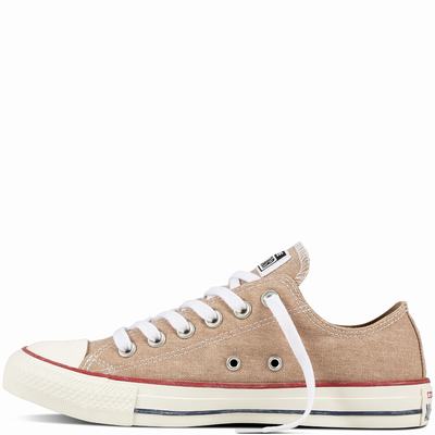 Converse Chuck Taylor All Star Stone Wash Low Tops Womens - Khaki/Khaki Shoes (200AQHVC)